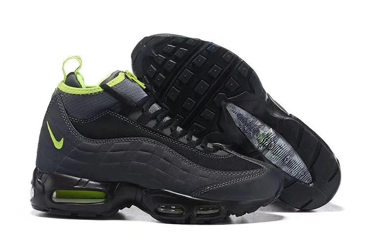 Nike Air Max 95 SneakerBoot Black Green Shoes - Click Image to Close